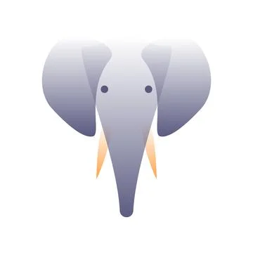 Vector elephant in gradient style. Digital art Stock Illustration