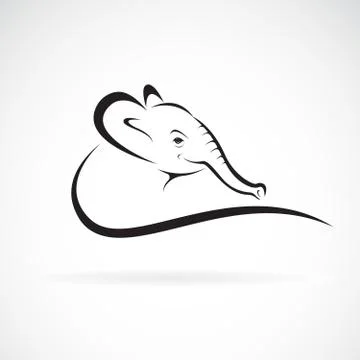 Vector of an elephant head design on a white background. Wild Animals. Elepha Stock Illustration
