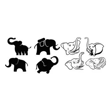 Vector of a elephant head design on a white background Stock Illustration
