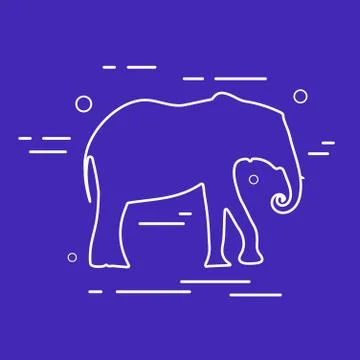 Vector Elephant Line Icon. Stock Illustration