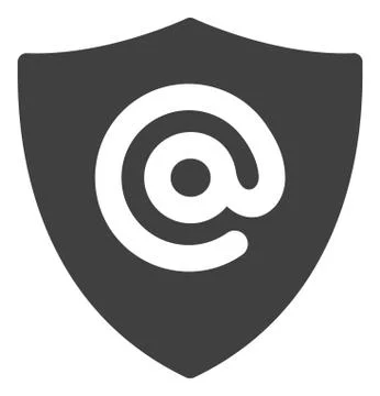 Vector Email Address Shield Flat Icon Symbol Stock Illustration