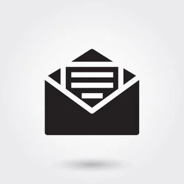 Vector, Email Message Glyph Icon for any purposes perfect for website, mobile Stock Illustration