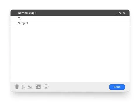 Vector email or contact form window interface. Flat illustration of website Stock Illustration