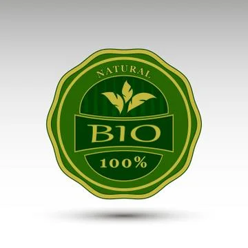 The vector emblem with bio text Illustrazione stock