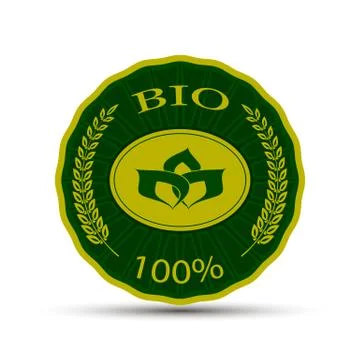The vector emblem with bio text Stock Illustration