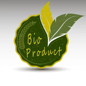 The vector emblem with bio text Stock Illustration