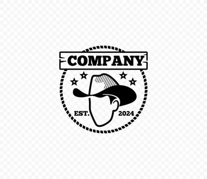 Vector emblem of a cowboy in a hat Stock Illustration