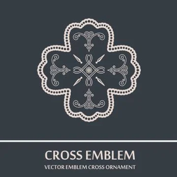 Vector emblem cross ornament Stock Illustration