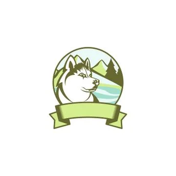 Vector emblem husky Stock Illustration