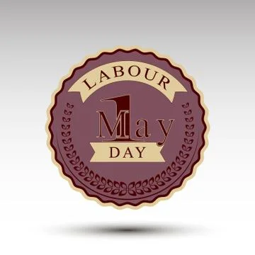 The vector emblem for labour day Stock Illustration
