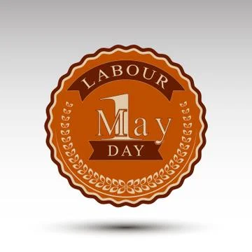 The vector emblem for labour day Illustrazione stock