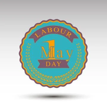 The vector emblem for labour day Illustrazione stock