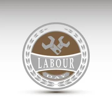 The vector emblem for labour day Stock Illustration