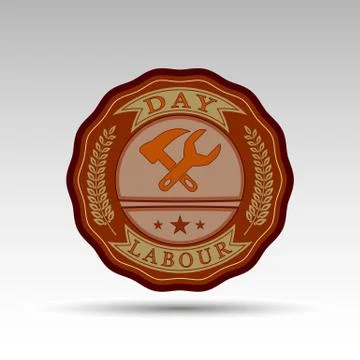 The vector emblem for labour day Stock Illustration
