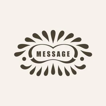 Vector emblem. Logo with drops and frame for your text Stock Illustration