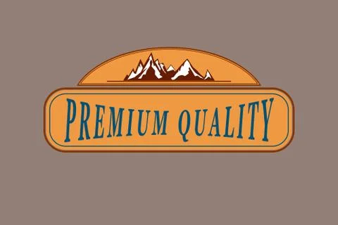 The vector emblem with mountains symbol Illustrazione stock