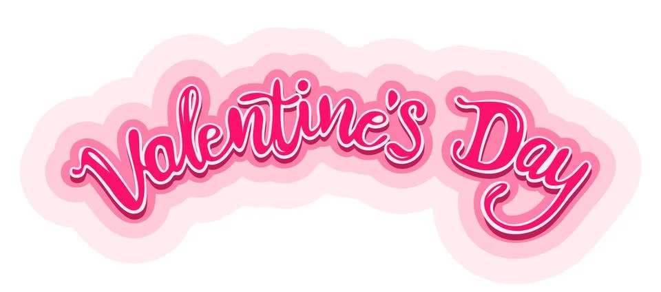 Vector emblem for Valentine's day. Logo for Valentine's day with hand drawi.. Иллюстрация