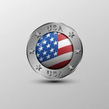 The vector emblem.American flag Stock Illustration