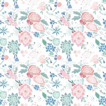 Vector Embroidery Floral Pattern Stock Illustration