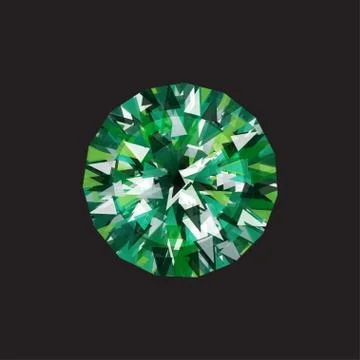 Vector emerald on a black background Stock Illustration