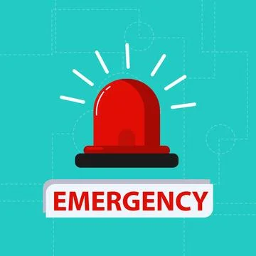 Vector emergency concept with red siren vector design Stock Illustration