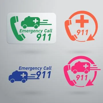 Vector emergency service icons.. Stock Illustration