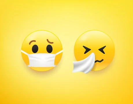 Vector emoji vector set. Virus prevention concept Stockillustratie