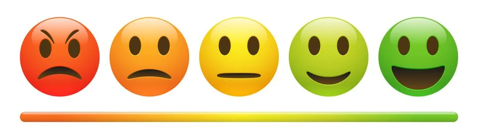 Vector emotion feedback scale on white background Stock Illustration