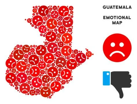 Vector Emotion Guatemala Map Collage of Sad Smileys 스톡 일러스트