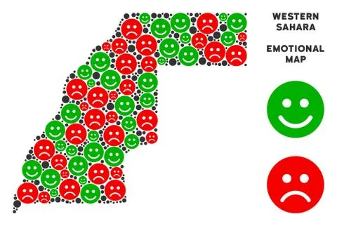 Vector Emotion Western Sahara Map Composition of Smileys 스톡 일러스트