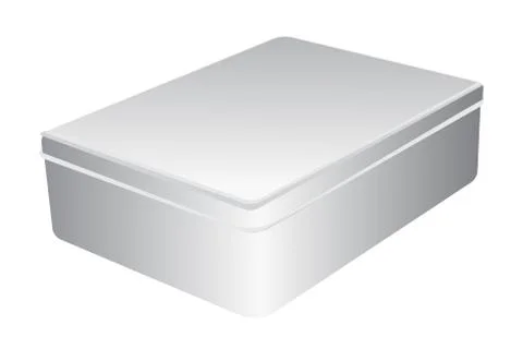Vector emplate of metal closed box . Gift box 스톡 일러스트