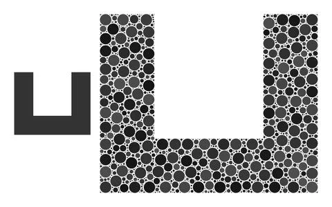 Vector Empty Box Collage of Small Circles Stock Illustration