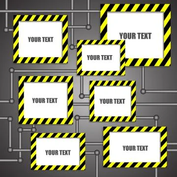 Vector : Empty caution board and space for text Illustrazione stock