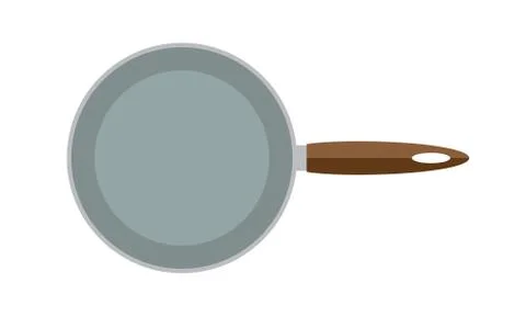 Vector empty frying pan in top view isolated on white background. Flat style Stock Illustration