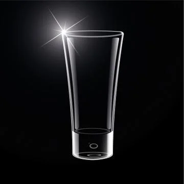 Vector Empty Glass on black Stock Illustration
