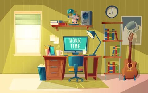 Vector empty home office for freelance job Illustrazione stock