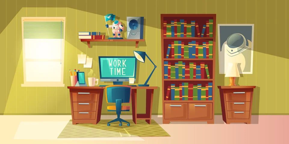 Vector empty home office for freelance job Stock Illustration