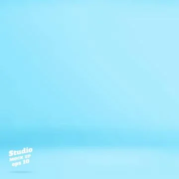 Vector Empty pastel blue color studio room background ,Template mock up for d Illustrazione stock
