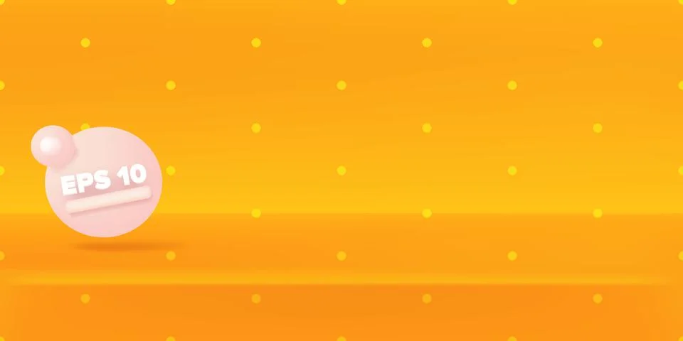 Vector Empty pastel orange color studio table room background, product display Stock Illustration