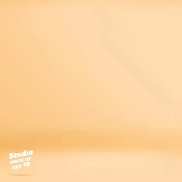 Vector Empty pastel peach color studio room background ,Template mock up for  Stock Illustration