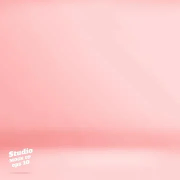 Vector Empty pastel pink color studio room background ,Template mock up for d Stock Illustration