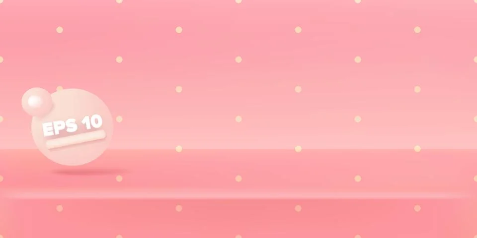 Vector Empty pastel pink color studio table room background, product display Illustrazione stock