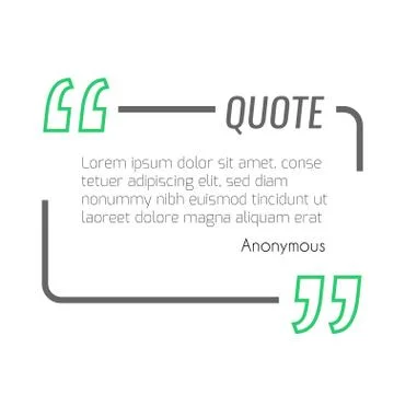 Vector empty quote text box. Design element for excerption Stock Illustration
