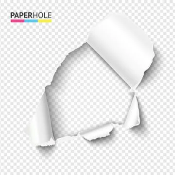 Vector Empty rip paper hole as sale banner to reveal some message Stock Illustration