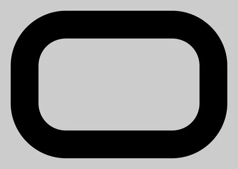 Vector Empty Rounded Rectangle Icon Illustration Stock Illustration