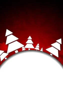 Vector : Empty space and christmas tree on red background Stock Illustration