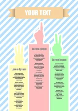 Vector : Empty space in sequence one to three hand Illustrazione stock