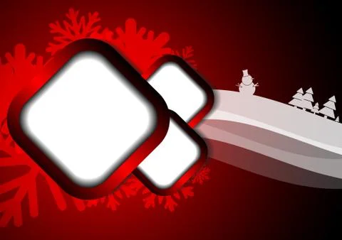 Vector : Empty square on christmas background Stock Illustration