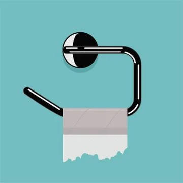 Vector empty toilet paper roll and metal holder Stock Illustration
