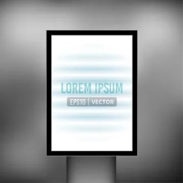 Vector empty vertical  light billboard background template Stock Illustration